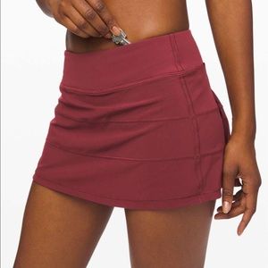 NWOT lululemon Rival pace skirt mulled wine size 2